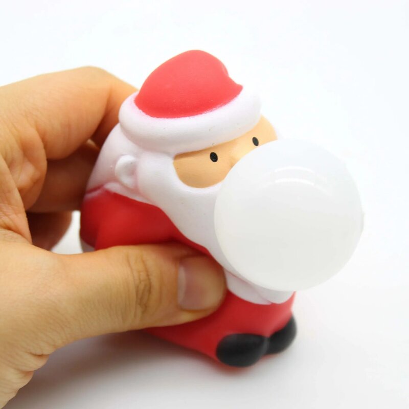 Mainan Cubit Santa Klaus Lucu Mainan Remas Penghilang Stres Mainan Fidget Ekstrusi Mainan Cubit Boneka Salju Rusa Kartun Hadiah Natal