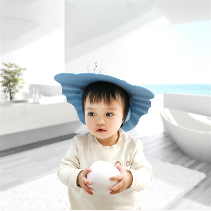 Topi Lembut Mandi Bayi Topi Cuci Rambut Dapat Disesuaikan untuk Anak-anak Perlindungan Telinga Aman Sampo Anak Mandi Melindungi Penutup Kepala