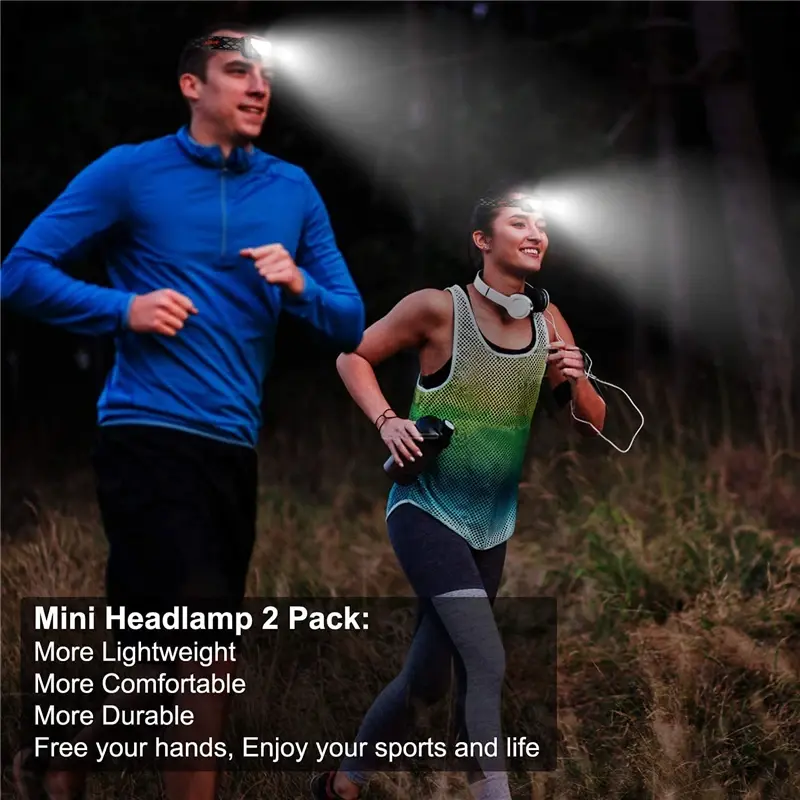 New LED Mini Headlight USB Charging Strong Light Induction Dual Switch Outdoor Night Fishing Running Multi-function Searchlight