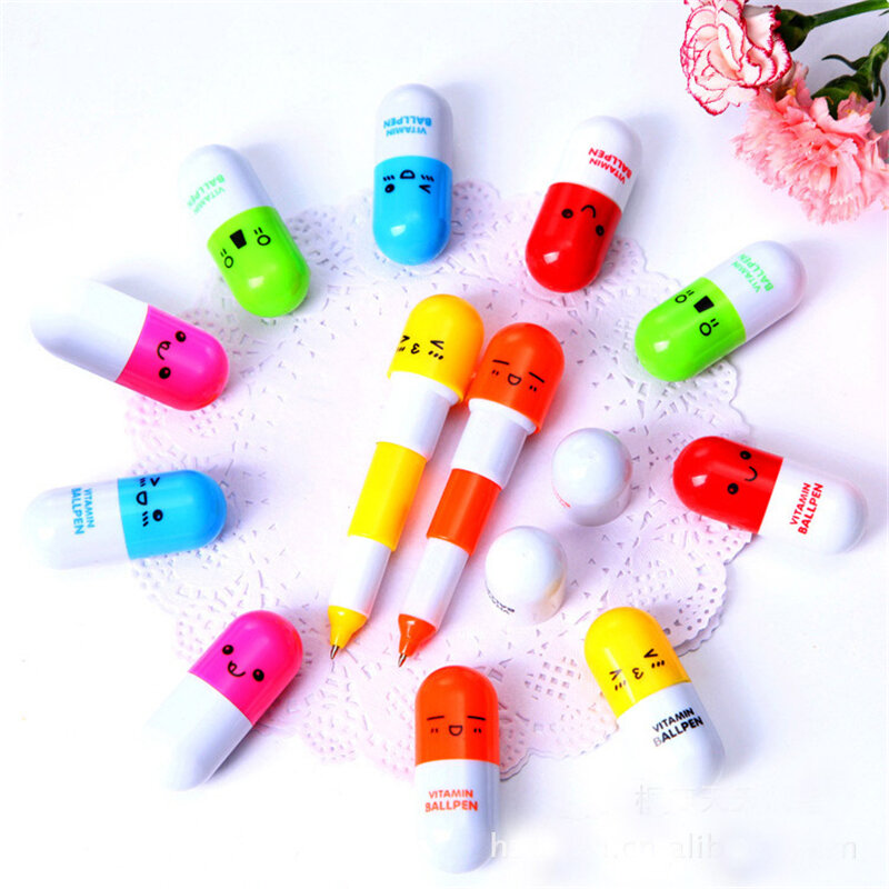 DL X102 gift pen, Korean creative stationery lovable expression capsule pill pen ballpoint pen print Stationery for office stat