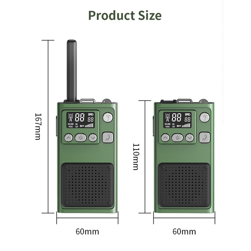 Walkie Talkie Long-Range Communication 400-470MHZ With LED Flashlight For Outdoor