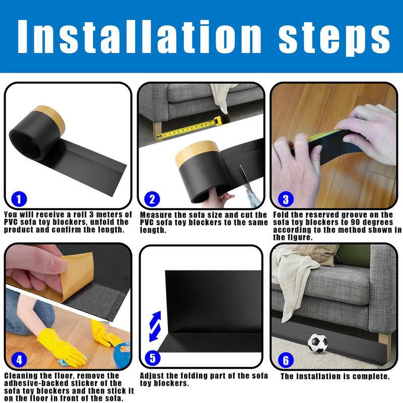 3-meter Dustproof Stopper Adhesive Strap Bed Bottom Strip Baffle Avoid Sliding Under Couch Sofa Toy Blocker Bumper