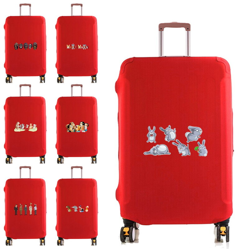 Pokrowiec na bagaż Protector elastyczny pojemnik na kurz pokrowiec przeciwkurzowy na walizkę Fit 18-28 Cal wózek bagażowy akcesoria podróżne nadruk kreskówkowy