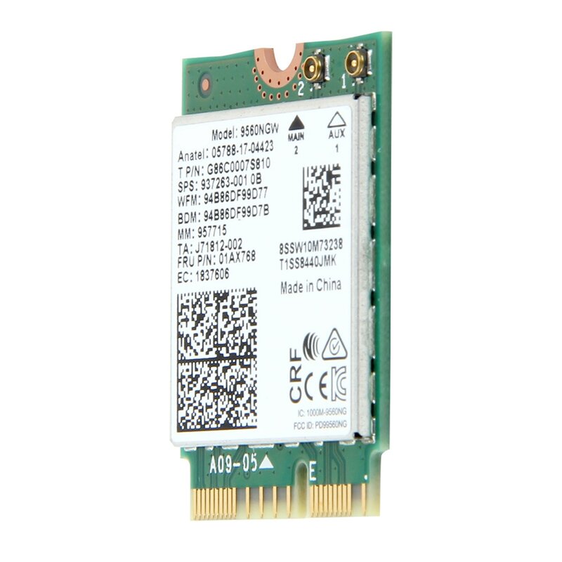 Kartu Wifi Intel Dual Band, Kit Desktop AC 1730 nirkabel Bluetooth 9560 802.11Ac M.2 CNVI 9560NGW 5.0 Mbps