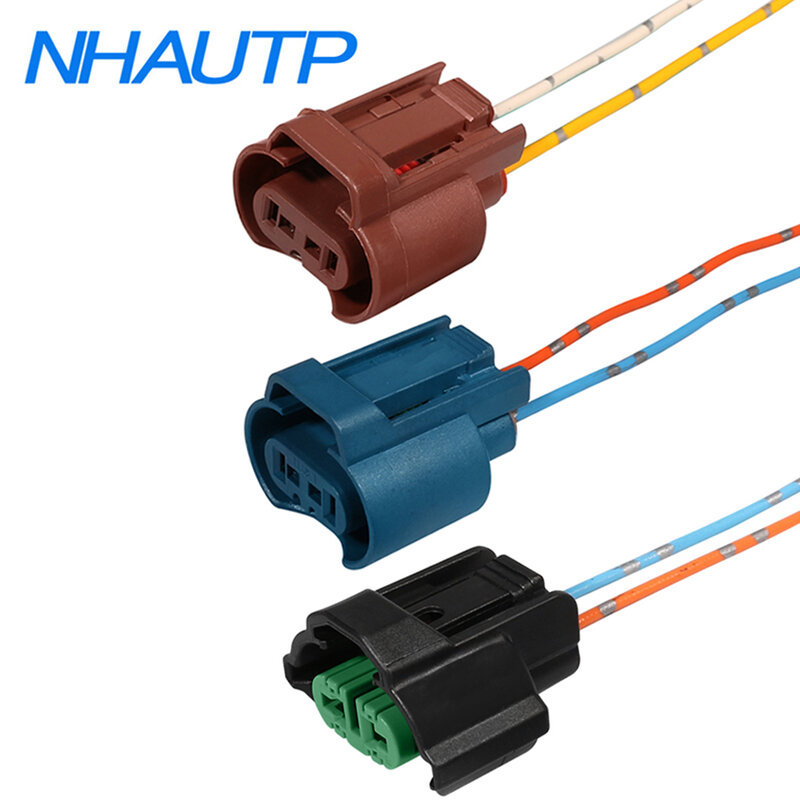 NHAUTP 1 Pair Original 9005 9006 H8 H11 Socket Connector HB3 HB4 Female Plug Base Adapter Wiring Harness Cable