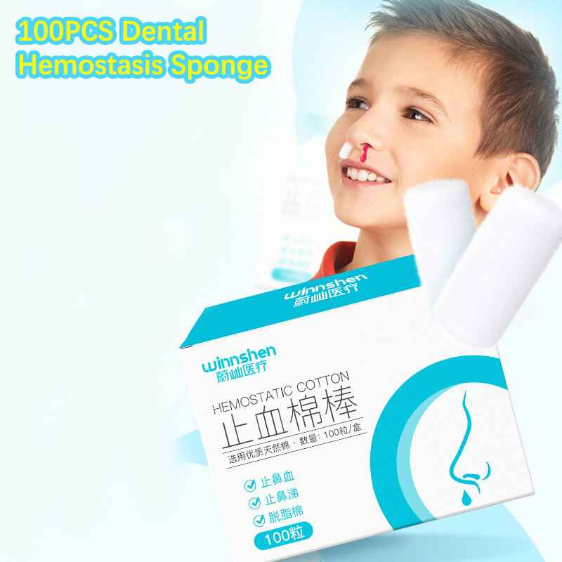Dental Hemostasis Cotton Swab Nose Bleed Stopper For Kids Stops Bleeding Fast 5.8cm/2.28in*9cm/3.54in*9cm/3.54in