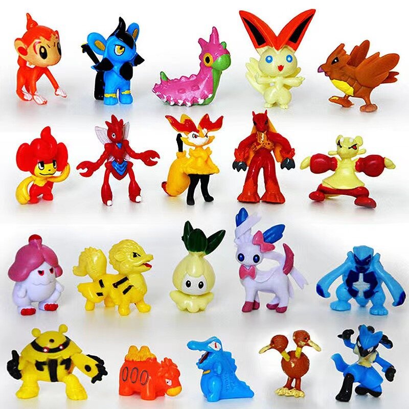 3-144 Pcs Pokemon Figuur Set Geschenkdoos Kerstcadeau Action Speelgoed Echt Pikachu Anime Figuur Pokemon Speelgoed Voor kinderen