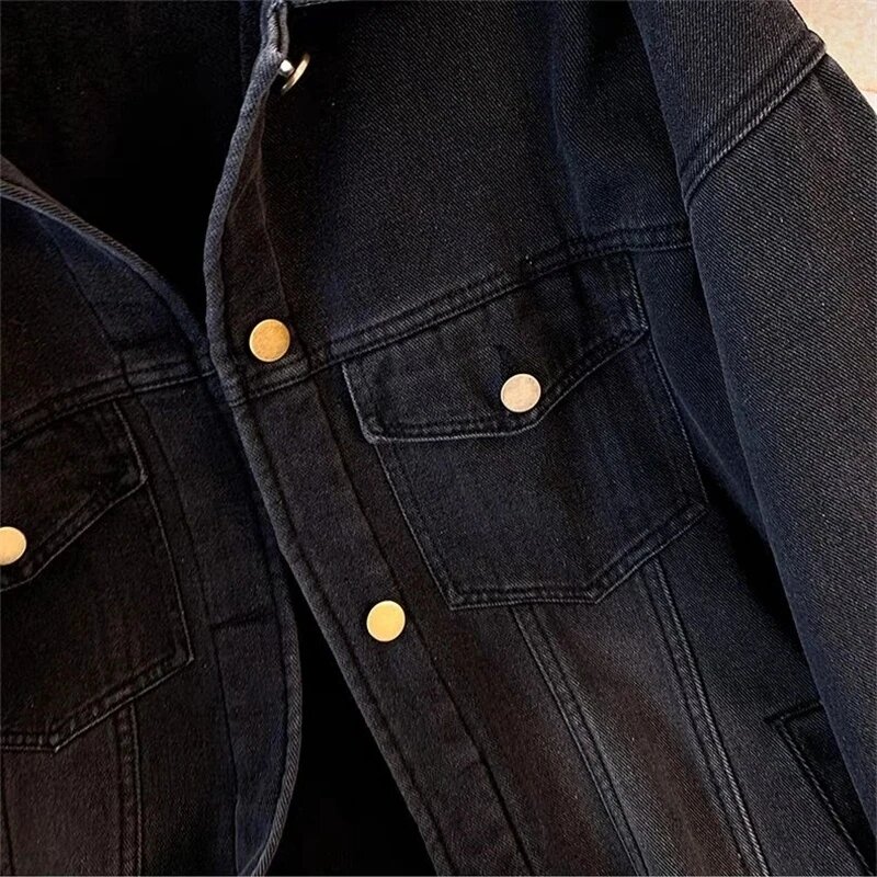 Женская бархатная джинсовая куртка, свободная утепленная джинсовая куртка с длинным рукавом, Джокер в стиле ретро, ковбойская верхняя одежда на осень и зиму, 2024
