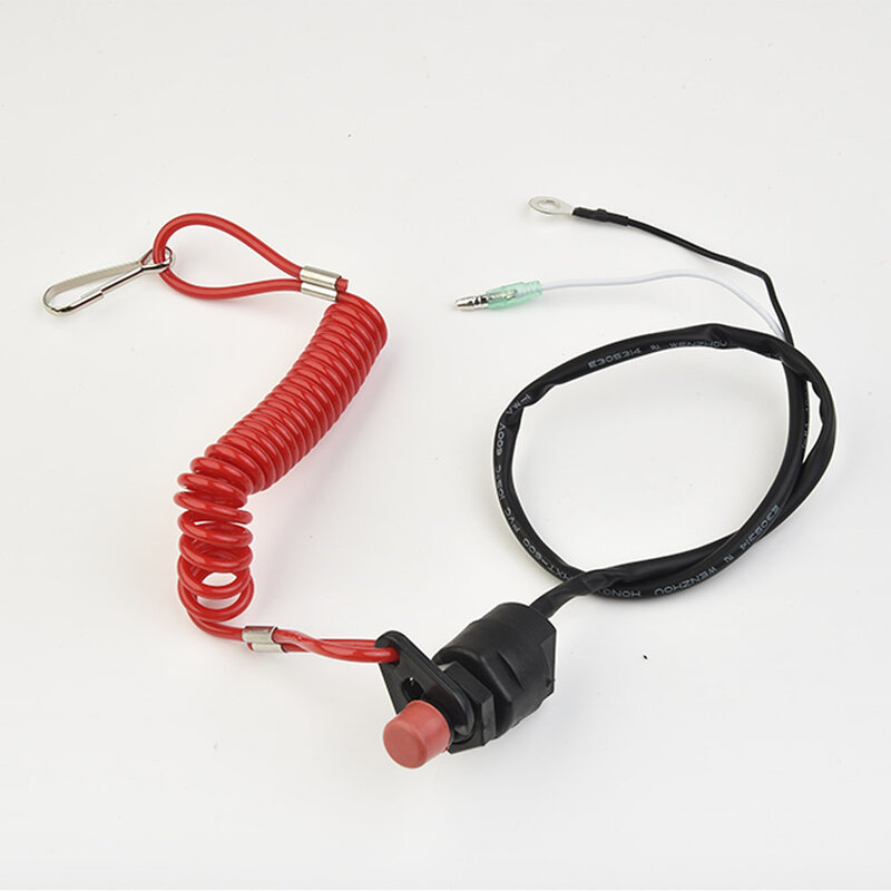 1PC Outboard Cut Off Boat Motor Emergency Kill Stop Switch W/Safety Tether Lanyard Plastic Durable Boat Engines Accessories