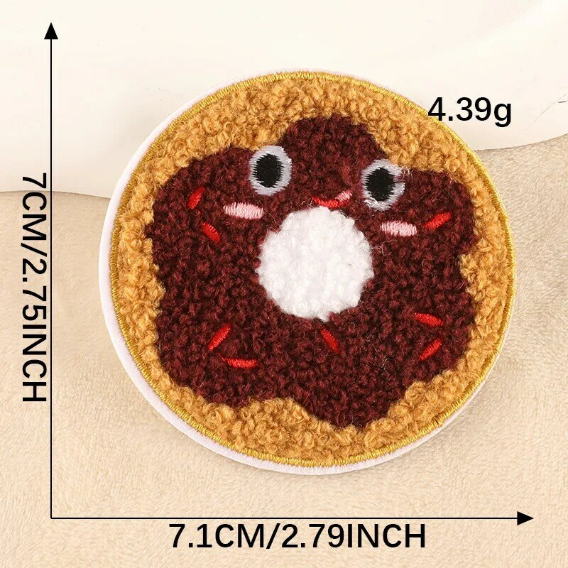 2024 Hot DIY Label Food Donuts Badge Cartoon Embroider Patch for Clothing Hat Bag Pants Jeans Fabric Sticker Emblem Embroidery