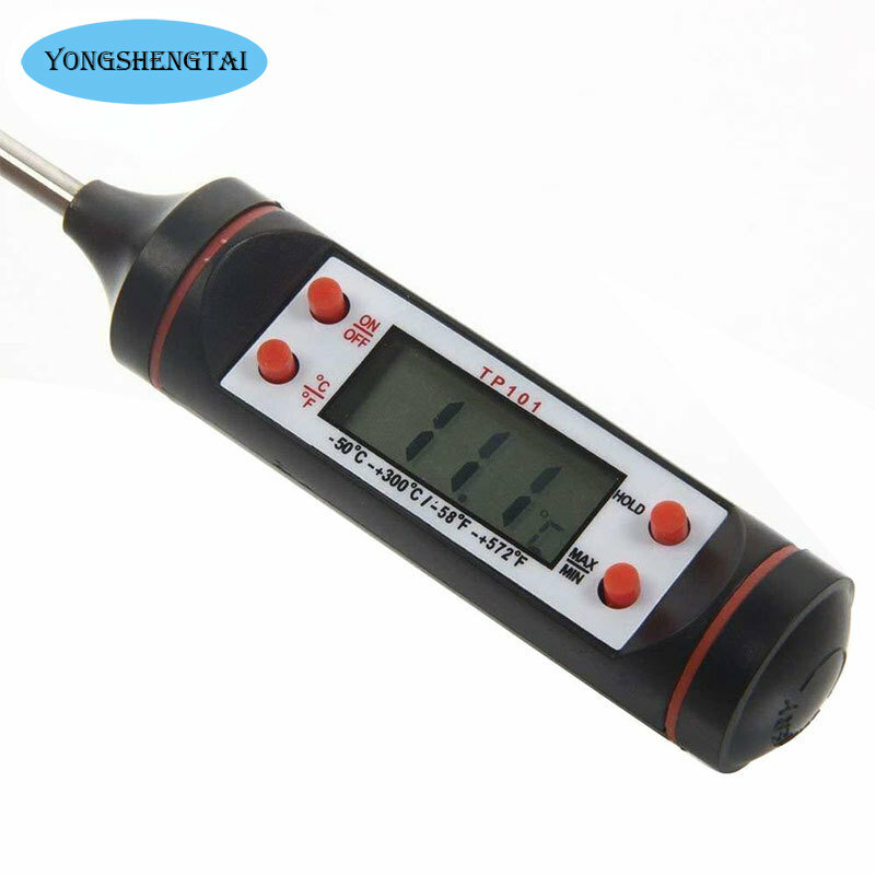 Цифровой Кухонный Термометр TP101, электронный измерительный прибор для измерения температуры пищи, барбекю, жидкости, черно-белый цвет