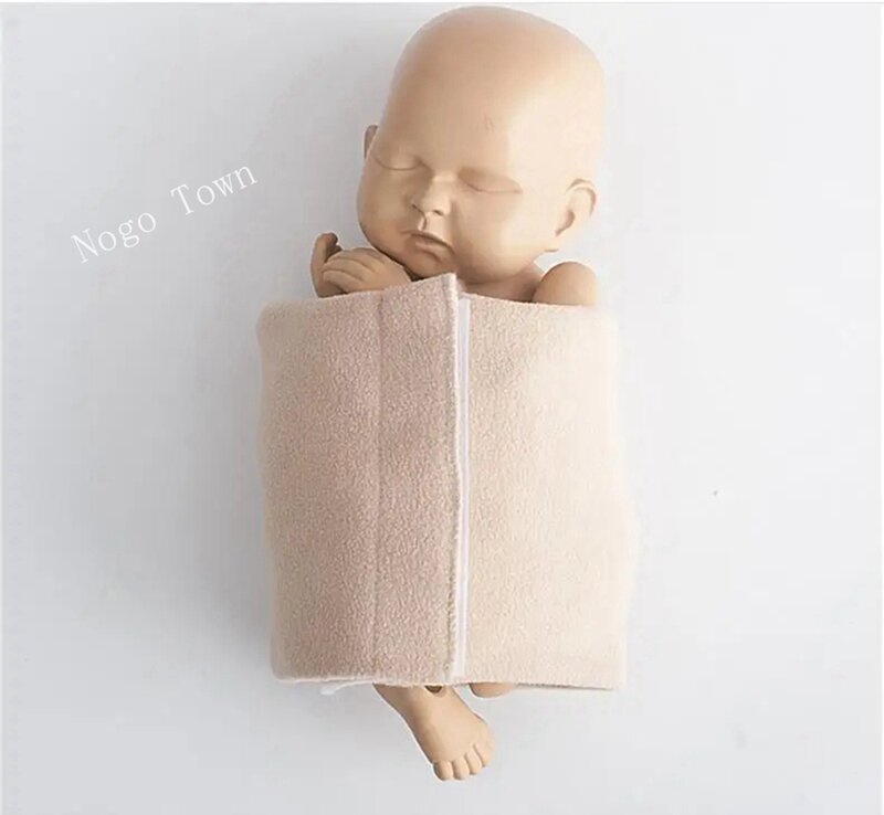 Newborn Baby Cotton Swaddle Blanket - Soft Comfortable Infant Photography Prop with Creative Posing Bag Design