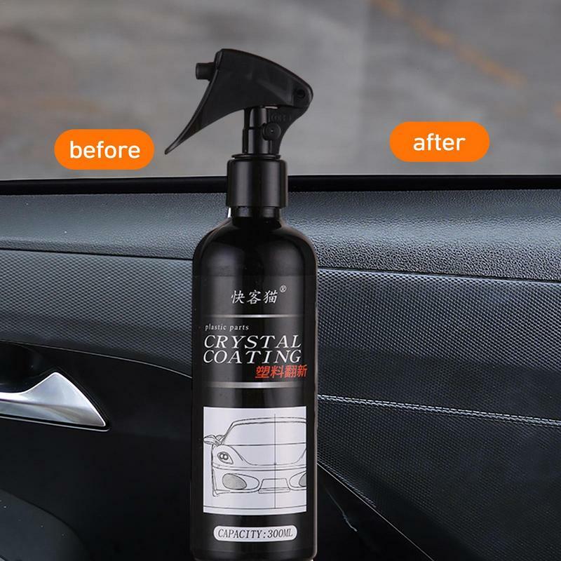 Car Restoring Liquid 300ml Crystal Revitalizing Auto Spray Portable Car Polishing And Trim Restorer For Door Frames Dashboards