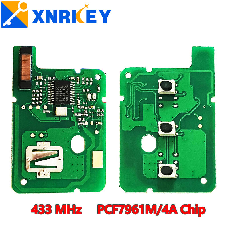 XNRKEY-placa electrónica PCB de 2/3 botones con Chip PCF7961M/4A, 433Mhz para Renault Duster Modus Clio 3 Twingo, llave remota de coche