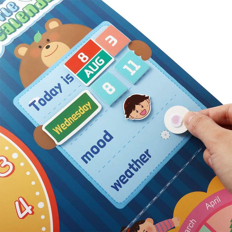 Holiday Clock Week Early Education Toy Emotion Kids Paste Card Calendar Table Cognitive Card Children Awareness Card Wall Chart