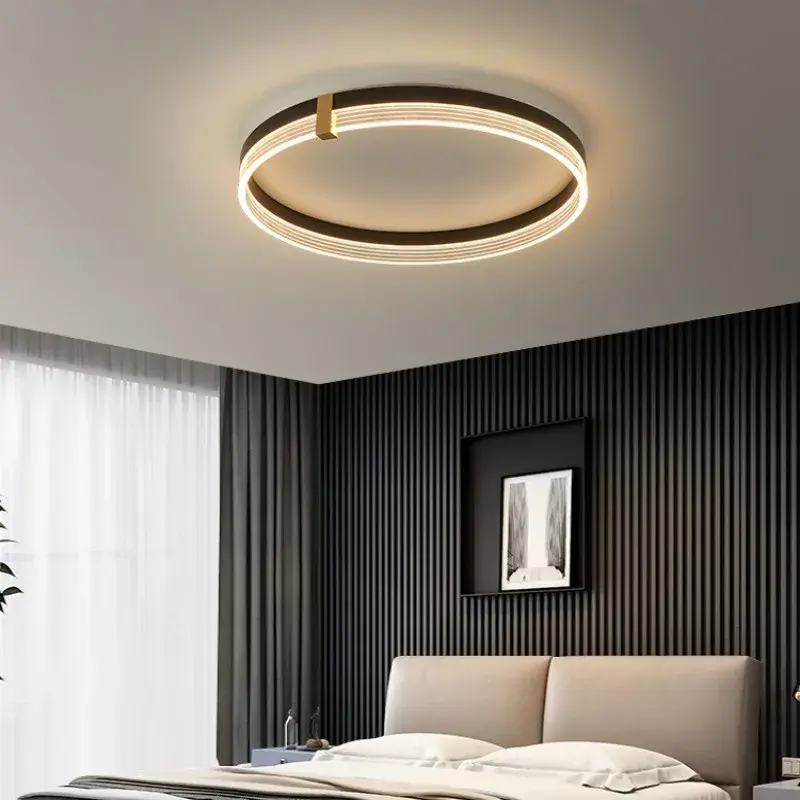 Minimalista lâmpada do teto LED com controle remoto, luzes redondas modernas para quarto, sala de estar, casa luz de teto