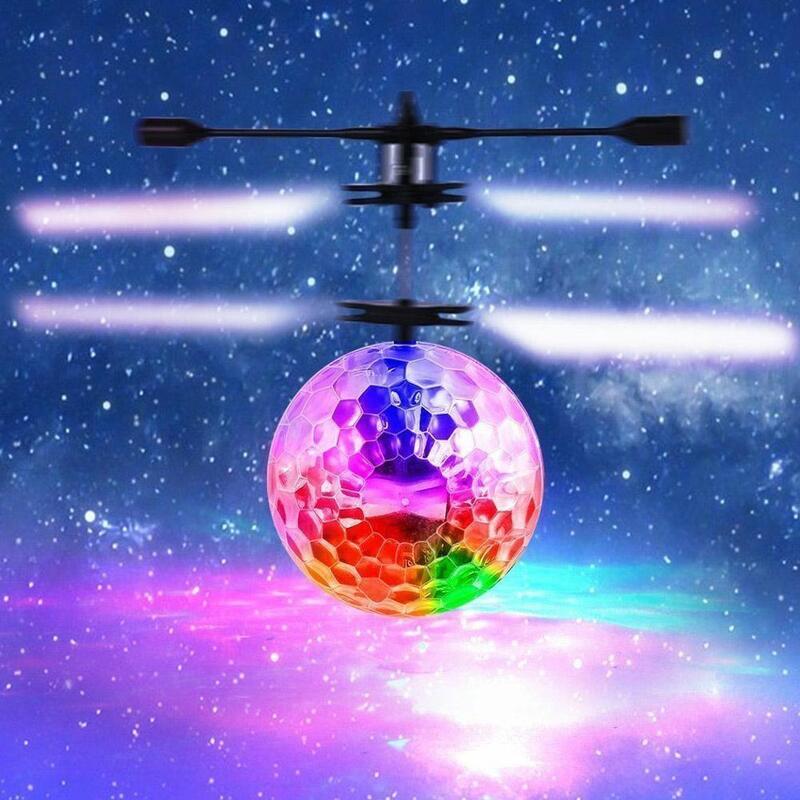 Colorful Suspended Ball Induction Aircraft Induction Crystal Ball Flying Ball Induction Suspension Ball Toy Smart Birthday Gift