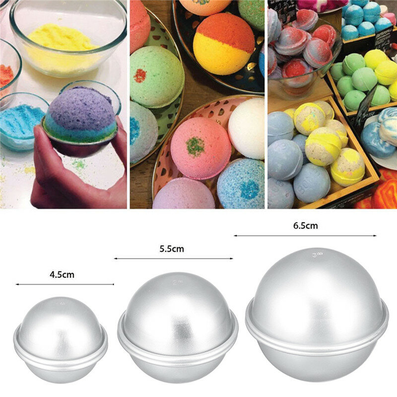 6ชิ้น/เซ็ตระเบิดแม่พิมพ์อลูมิเนียม Ball Sphere เด็กเค้ก PastryMold โฟมเกลืออลูมิเนียมอาบน้ำแม่พิมพ์