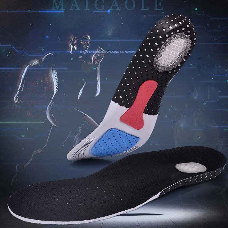 Silicone Gel Esporte Palmilhas para Homens e Mulheres, Ortopédico Arco Suporte Sapato Pad, Fascite Plantar Inserções Sole
