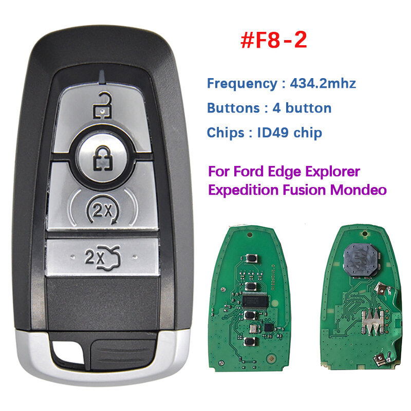 Chave remota inteligente para Ford Edge Explorer, Proximidade Keyless, CN018109, 315, 434, 868, 902, Fusion, Mondeo, F150, Substituição