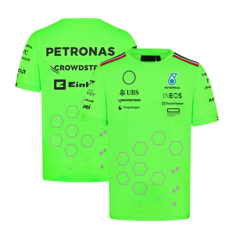 Für 2024 Mercedes Benz Polos hirt Petronas Rennteam Auto Revers Motorsport T-Shirt schnell trocknen atmungsaktiv schwarz