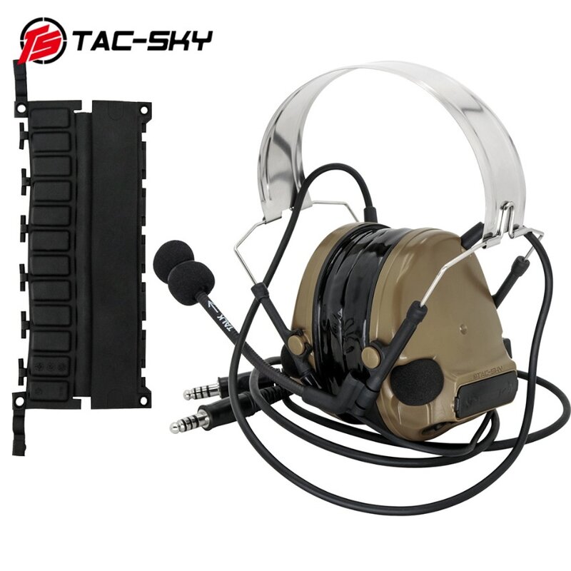 Тактическая гарнитура TS Tac-Sky Comtac 3 для стрельбы, охоты, военная Защита слуха, двухскоростная гарнитура с U94 ptt