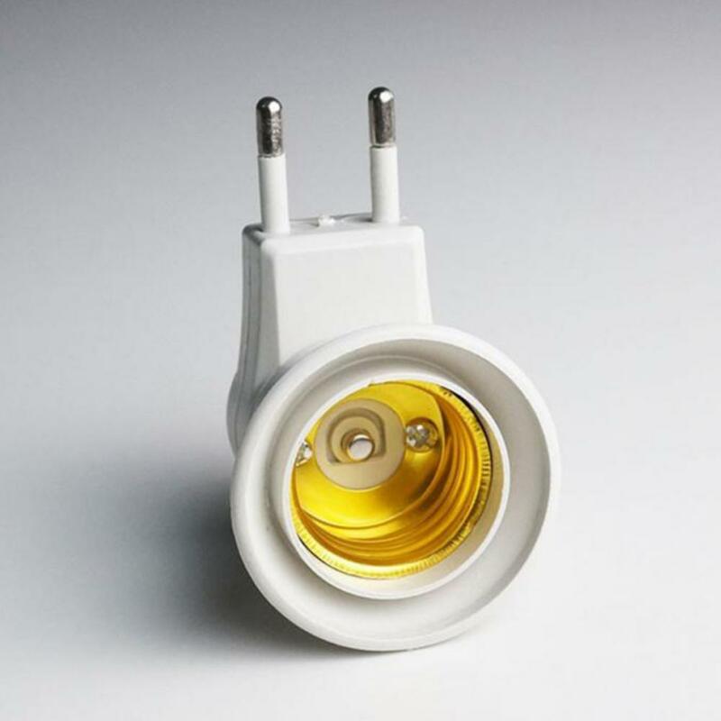 Parafuso lâmpada bulbo soquete titular, conversor adaptador com interruptor on-off, plug UE, E27