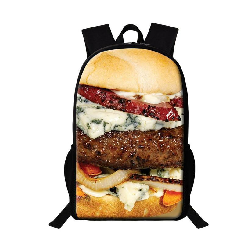 Multifunctional Hamburger Print Backpack for Kids, Kindergarten School, Boys and Girls, Pizza, Pizza, Children