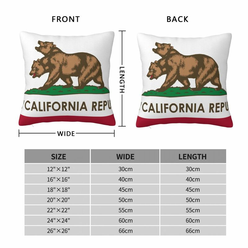 غطاء وسادة بتصميم جمهورية كاليفورنيا ، غطاء وسادة مربع للأريكة ، جديد