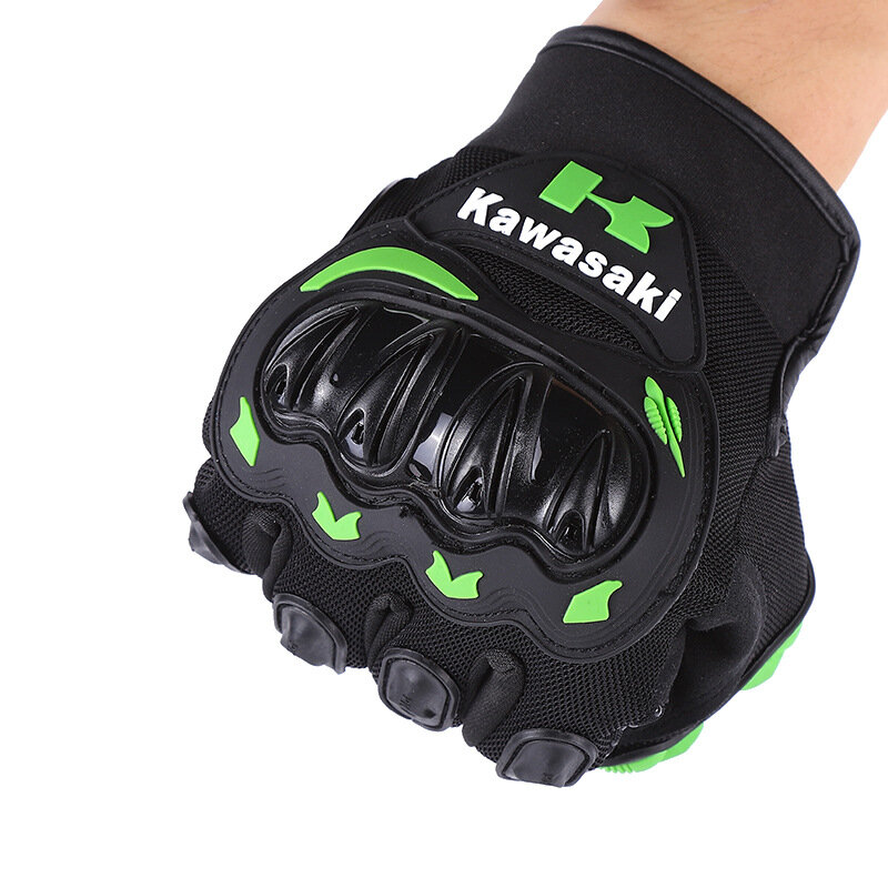 Kawasaki Gloves, All Finger Bicycle Breathable Gloves, Motorcycle Collision Avoidance Rider Gloves, Outdoor Sports Gloves