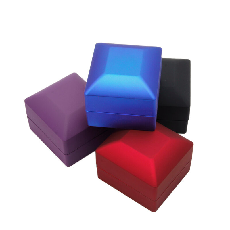 Schmuck-Ring-Box für Etui mit LED-Beleuchtung für Heiratsantrag, Rot, Schwarz, Blau, Drop Shipping