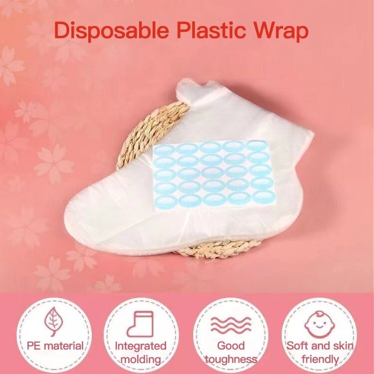 100PCS Transprent Disposable Hand Foot Bags Prevent Infection Remove Chapped Foot Hand Care SPA Wax Covers Bath Gloves Socks