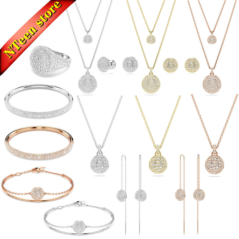 Meteora-conjunto de joyas originales para mujer, collar, pendientes, pulsera, anillo, cristal amarillo encantador, regalo de fiesta de alto grado, logotipo de banda