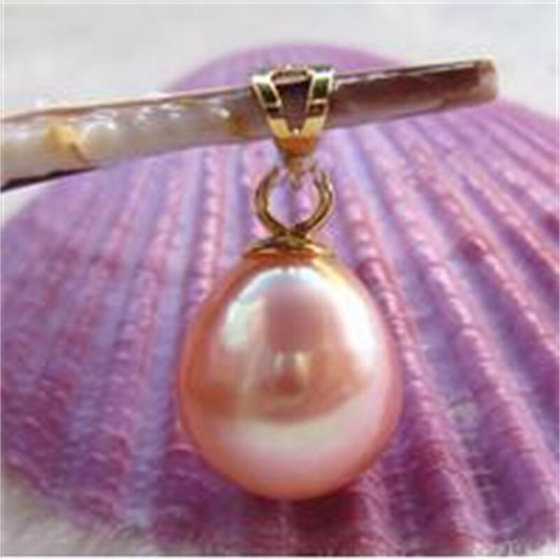 10x12mm naturalna różowa perła południowa porcelana morska wisiorek