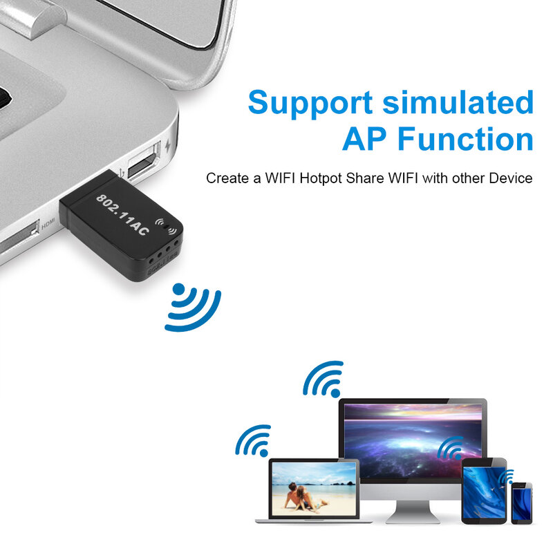 Peneri – adaptateur Wi-fi Usb 3.0, 1300M, 5Ghz, pour antenne, pour Pc portable, Dongle