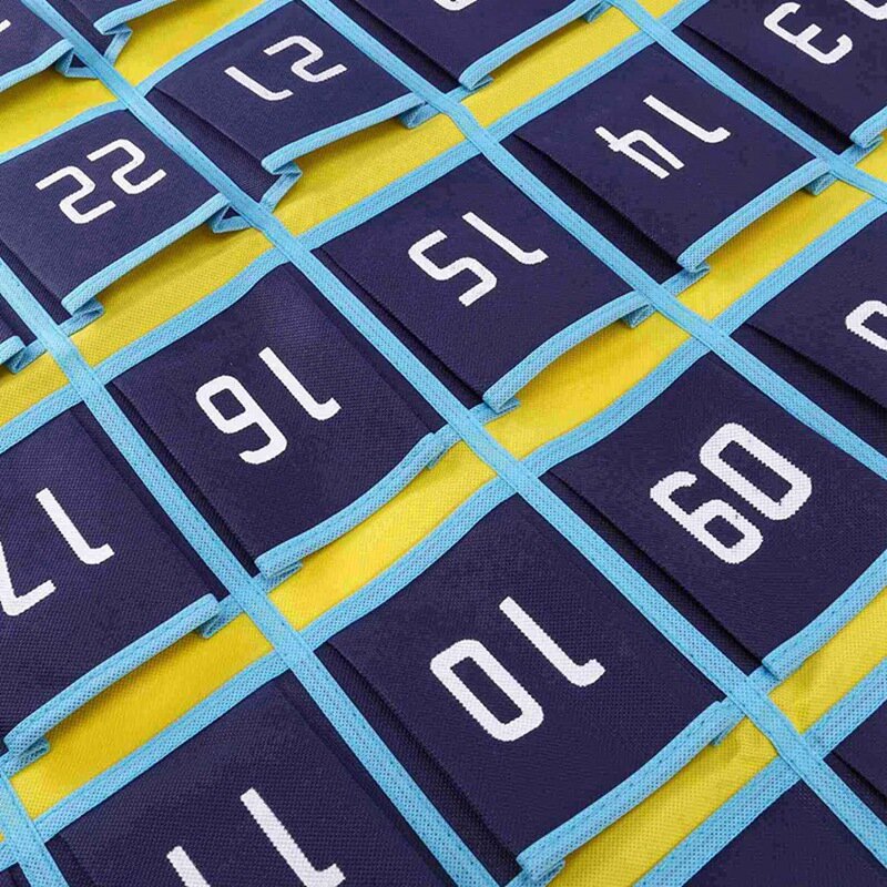 5x nummerierter Taschenkarten-Organizer für Handy-Taschen rechner halter (30 Taschen, blaue Taschen)