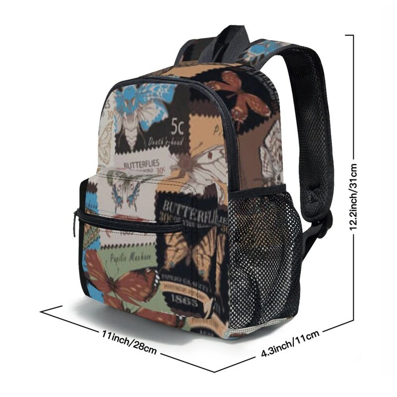 2023 Детский рюкзак для малышей, детская школьная сумка, старые почтовые штампы с бабочками, сумка для детского сада для девочек и мальчиков