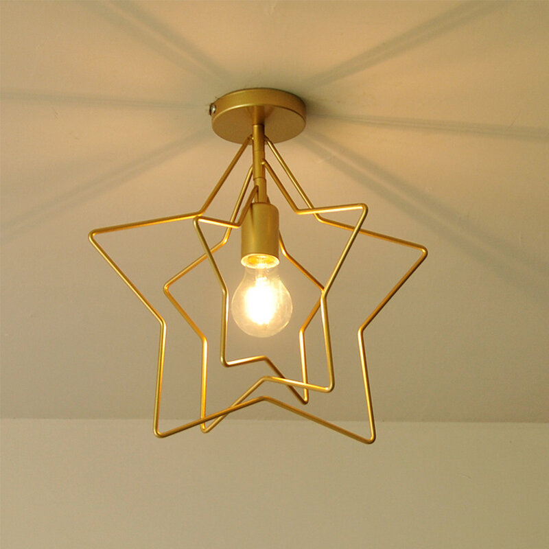 Современный металлический золотой потолочный светильник, промышленный Железный потолочный светильник, декор для гостиной, спальни, коридора, лофта, E27, домашнее освещение