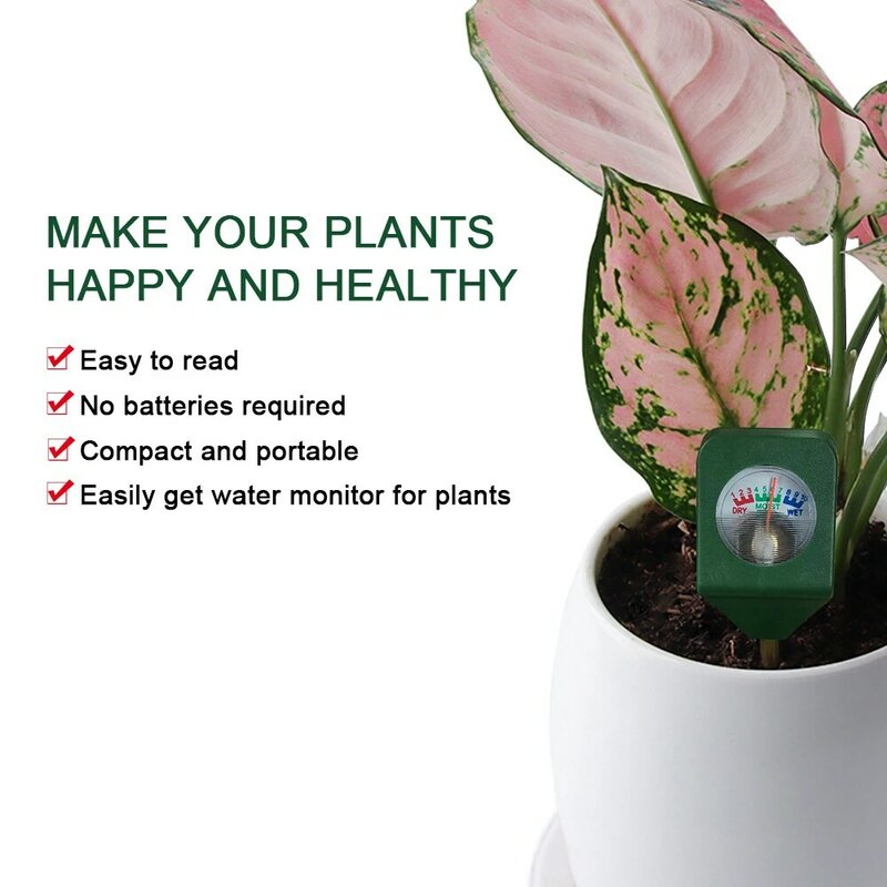 Sensor Kelembaban tanah portabel, higrometer deteksi taman bunga tanaman plastik tanah logam 145*35*30 Mm 1 buah