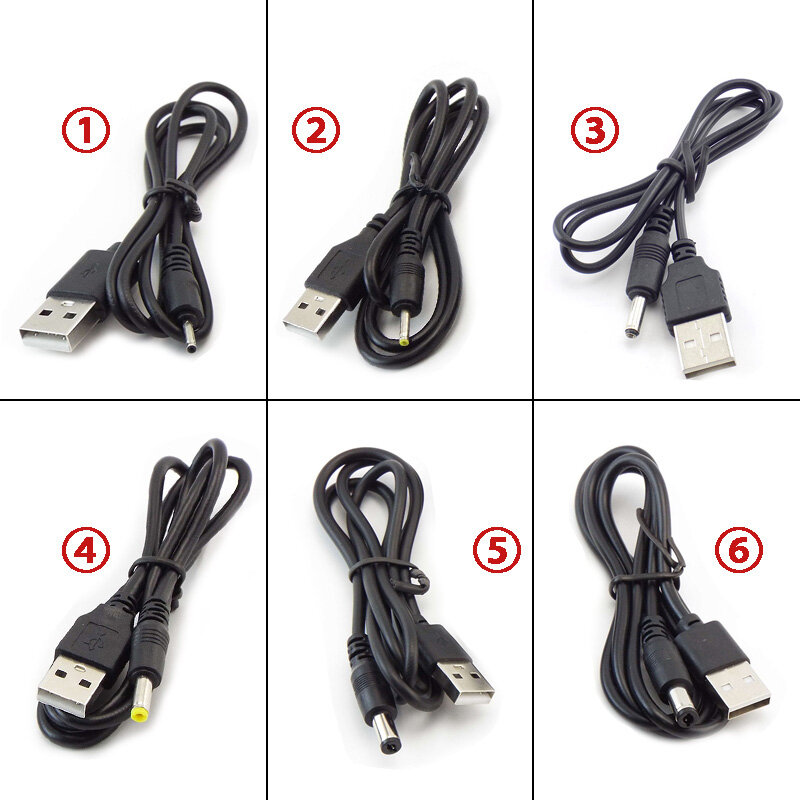 USB type A Male to DC 3.5 1.35 4.0 1.7 5.5 2.1 5.5 2.5mm male plug extension power cord supply Jack cable connector J17