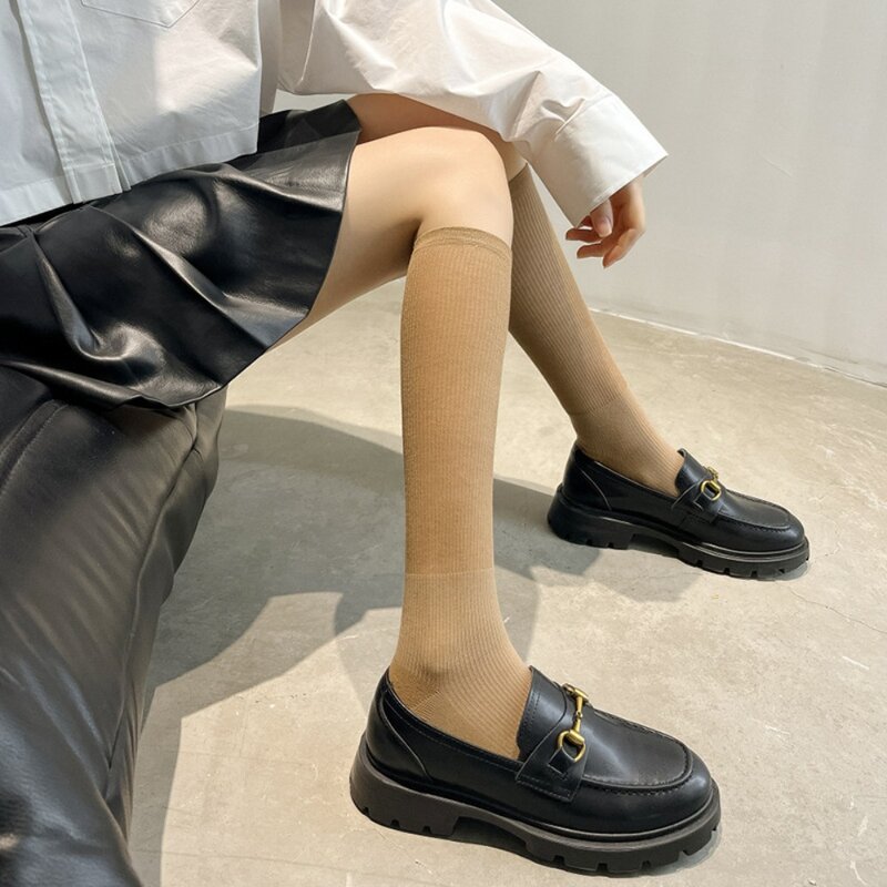 Comfortable Fashion Seamless Lolita Kawaii Japanese Female Stockings Stripe Stockings Long Socks Cotton Socks
