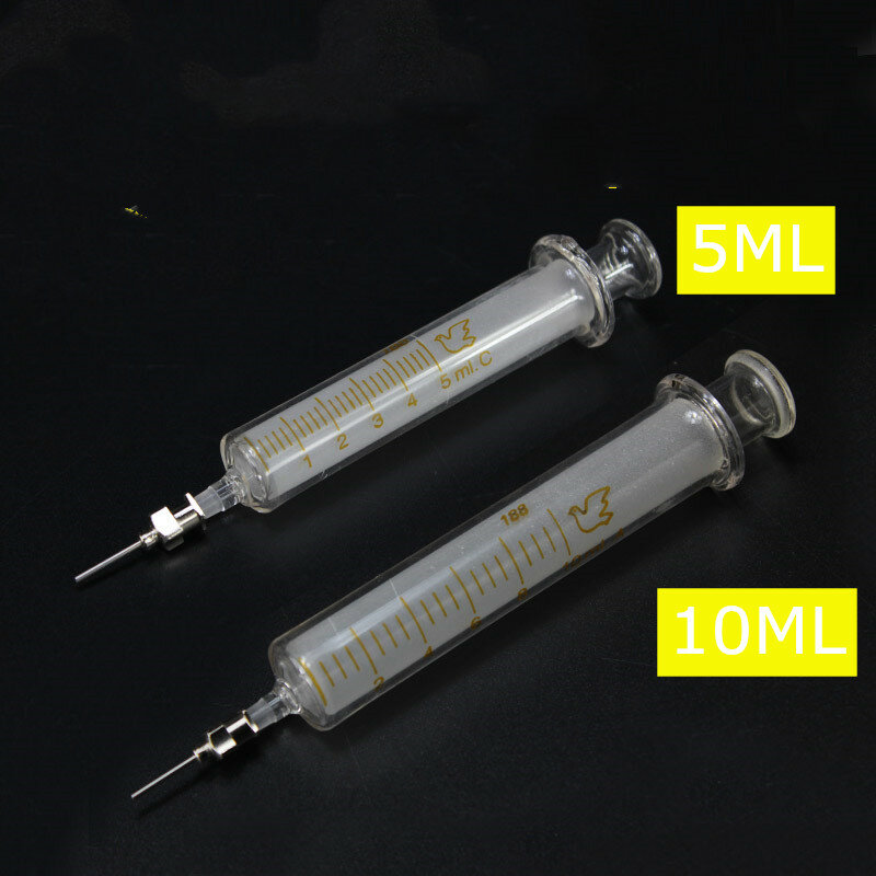 RELIFE 5ml 10ml Flux Metal Needle Glass Syringe for Mobile Phone Repair BGA PCB Ball Mounting Oil Soldering Flux Syringe Tool