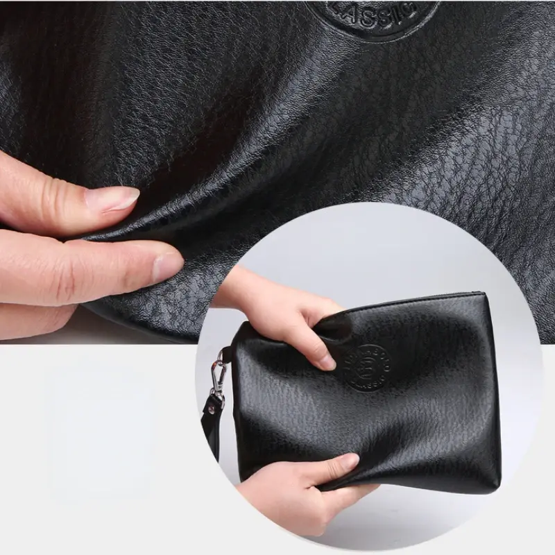 New Business Style Men's Clutch Large Wallet Soft PU Leather Male Wristlet Pack Bag Elegant Leisure Stylish Hand Bags Man Pouch