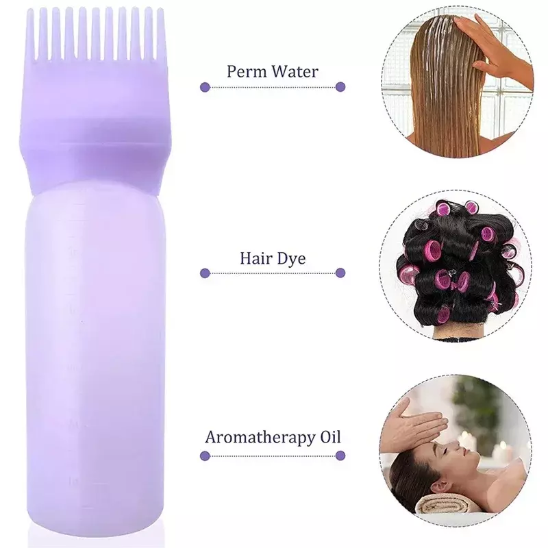 Botol aplikator minyak rambut 120ml, alat menata rambut, pewarna rambut isi ulang