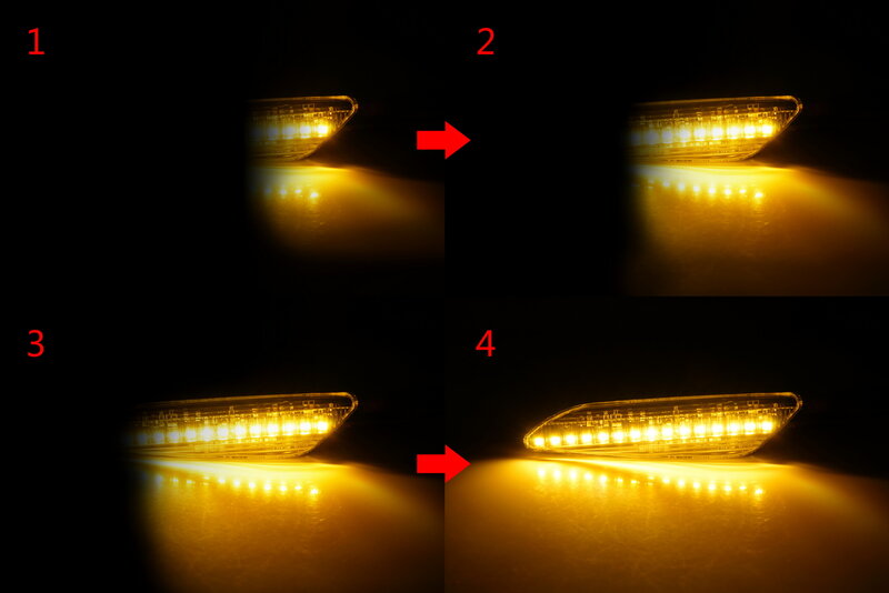 ไฟ LED แสดงสถานะด้านข้างสีเหลืองอำพันแบบไดนามิก L + R สำหรับ Alfa Romeo 147 937 lci 156 932
