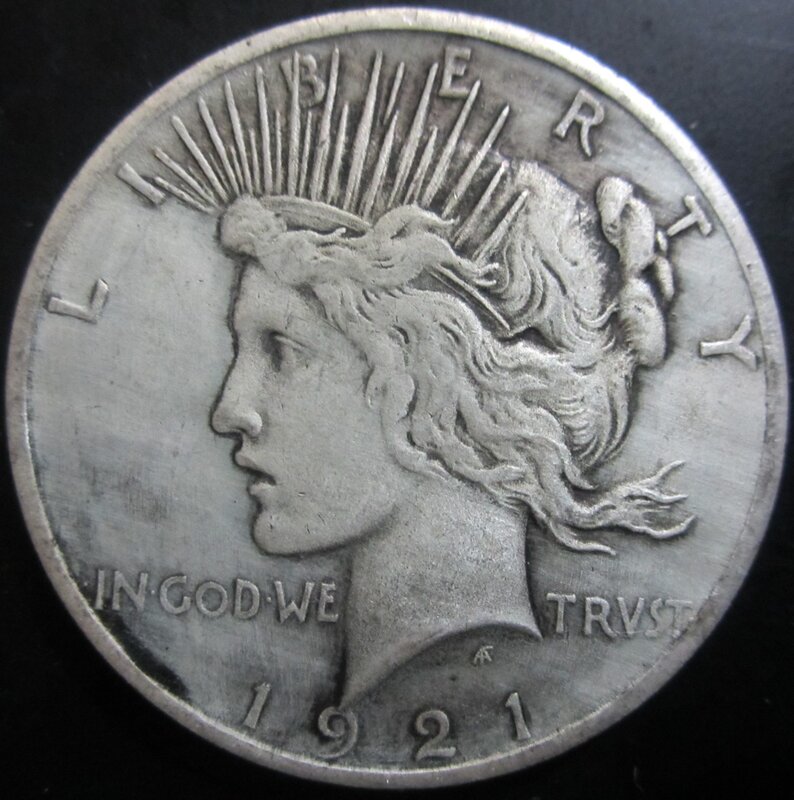 Luxury 1921 Liberty Walking One-Dollar Fun Couple Art Coin/Nightclub Decision Coin/Good Luck Commemorative Pocket Coin+Gift Bag