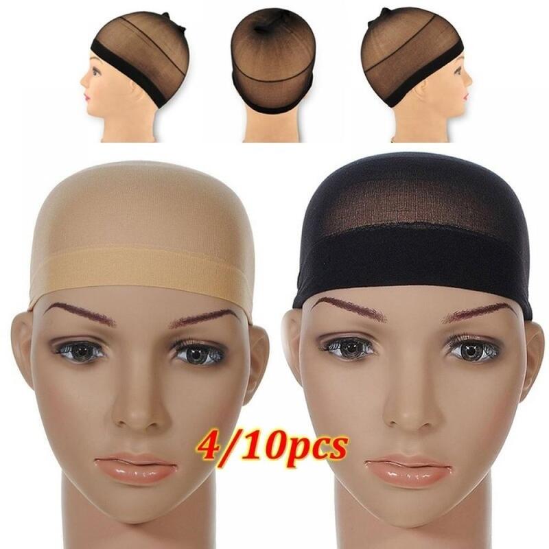 2 buah topi Wig 20cm stoking wanita model melar Wig topi jaring rambut elastis Mesh Liner Snood Top Stocking jaring rambut untuk tenun