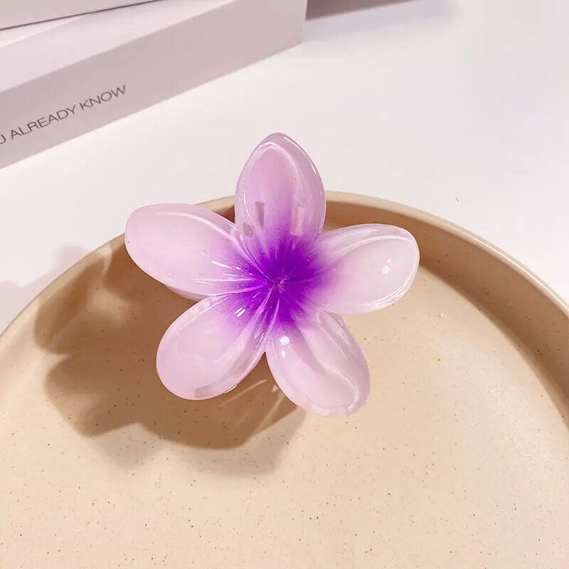 8CM Women's Vacation Style Bauhinia Hair Clip Back Spoon Pan Hair Shark Clip Girl's Fashionable Sweet and Personalized Grab Clip