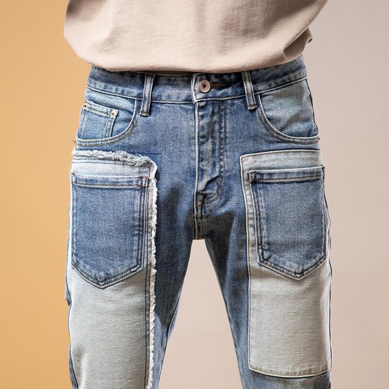 Мужские брюки, Коллекция осень-зима 2024, джинсы для мужчин, новинка, облегающие модные повседневные мужские джинсы с маленькими лапами, мужская одежда
