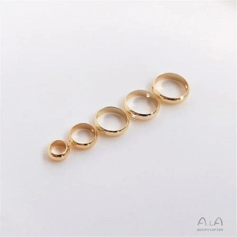 14K Gold Plated Set bead ring circular bead ring handmade DIY string accessories bracelet material separated bead ring